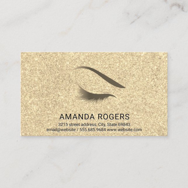 Gold Glitter Shimmer Glamour Business Card (Front)