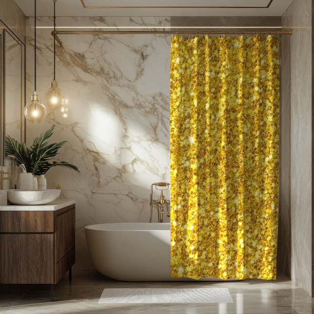 Gold Glitter Shower Curtain (Creator Uploaded)