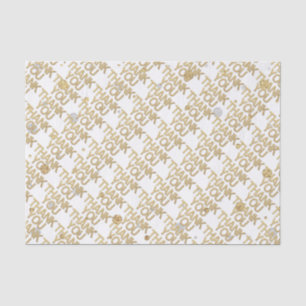 Gold Glitter Silver Foil Print Confetti Thank You Tissue Paper