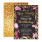 Gold glitter Spa Birthday party Invitations