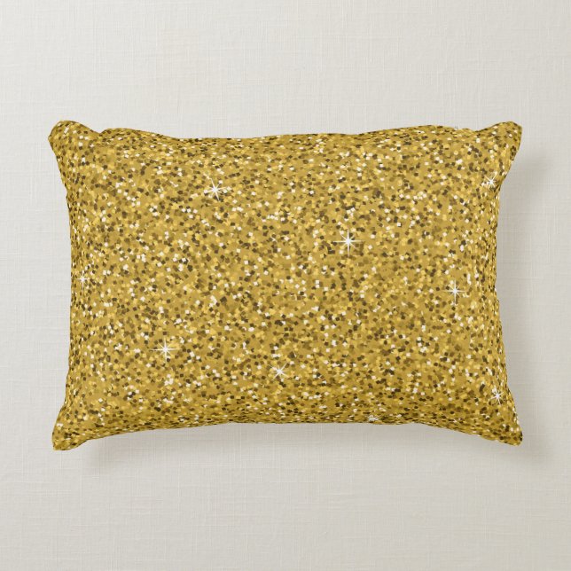 Gold Glitter Sparkle  Decorative Cushion (Front)