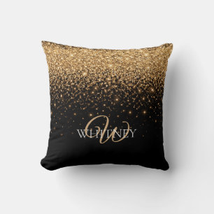 Gold Glitter Sparkle Elegant Luxury Texture Cushion