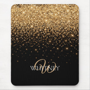Gold Glitter Sparkle Elegant Luxury Texture Mouse Mat