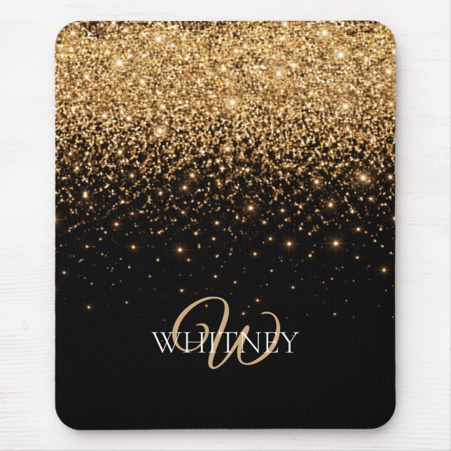 Gold Glitter Sparkle Elegant Luxury Texture        Mouse Mat (Front)