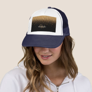 Gold Glitter Sparkle Elegant Luxury Texture Trucker Hat