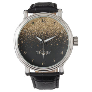 Gold Glitter Sparkle Elegant Luxury Texture Watch