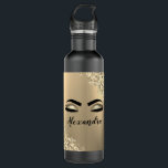 Gold Glitter Sparkle Eyelashes Monogram Name 710 Ml Water Bottle<br><div class="desc">Gold Faux Foil Metallic Sparkle Glitter Brushed Metal Monogram Name and Initial Eyelashes (Lashes),  Eyelash Extensions and Eyes Water Bottle. This makes the perfect sweet 16 birthday,  wedding,  bridal shower,  anniversary,  baby shower or bachelorette party gift for someone decorating her room in trendy cool style.</div>