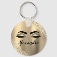 Gold Glitter Sparkle Eyelashes Monogram Name