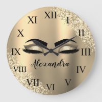 Gold Glitter Sparkle Eyelashes Monogram Name