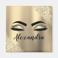 Gold Glitter Sparkle Eyelashes Monogram Name
