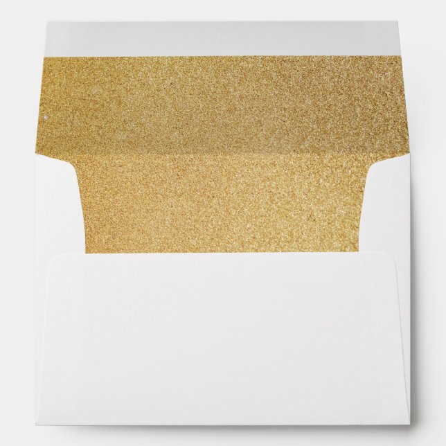 Gold Glitter Sparkle Fancy Glamour  - Lined Envelope (Back (Bottom))