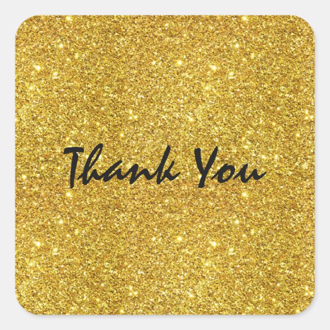Gold Glitter Sparkle Glam Party Sticker (Front)