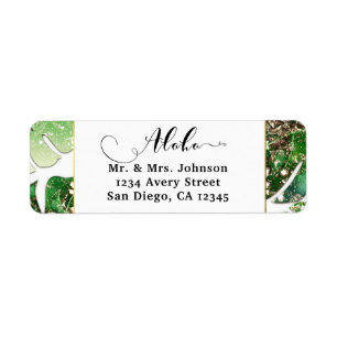 Gold Glitter Sparkle Glam Tropical Leaves Wedding