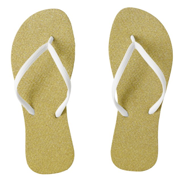 Gold Glitter, Sparkle, Glitter Background Flip Flops (Footbed)