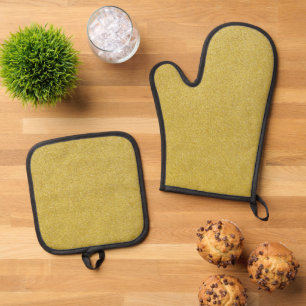 Gold Glitter, Sparkle, Glitter Background Oven Mitt & Pot Holder Set