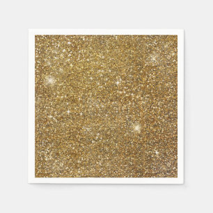 Gold Glitter Sparkle Glittery Sparkly Pretty Napkin