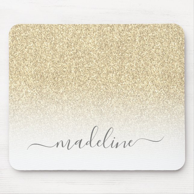 Gold Glitter Sparkle Mouse Mat (Front)