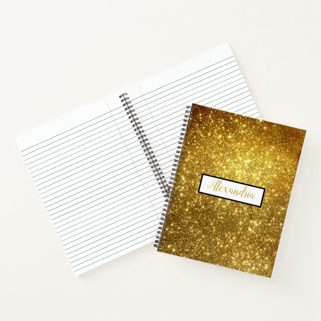Gold Glitter Sparkle Notebook (Inside)