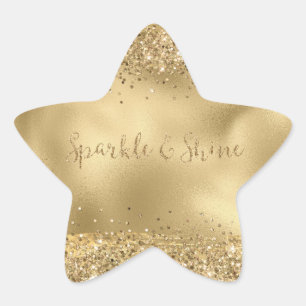 Gold Glitter Sparkle      Star Sticker