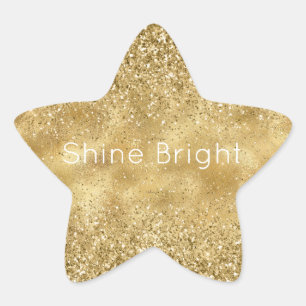 Gold Glitter Sparkle   Star Sticker