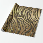 Gold Glitter Sparkle Zebra Jungle Safari Glam Wrapping Paper<br><div class="desc">custom wrapping paper</div>