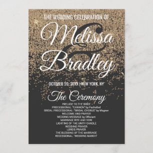 Gold Glitter Sparkles Black Program Programme