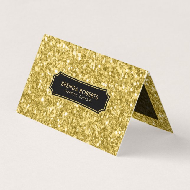 Gold Glitter & Sparkles Business Card (Front)