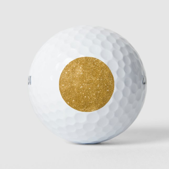 Gold Glitter Sparkles Golf Balls (Front)