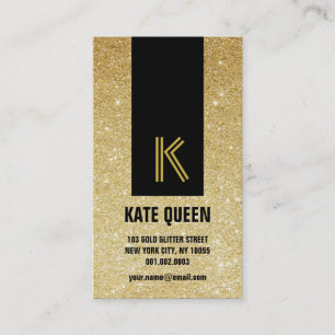Gold Glitter Sparkles Modern Hip Chic Profile Card