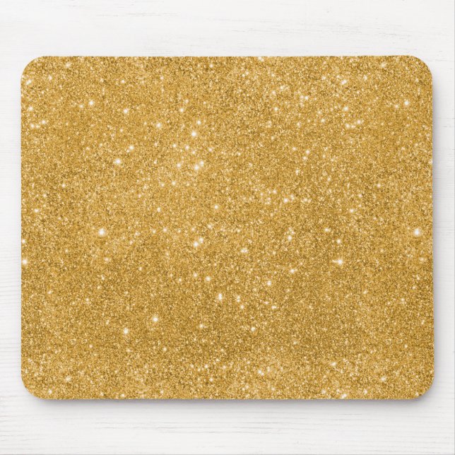 Gold Glitter Sparkles Mouse Mat (Front)