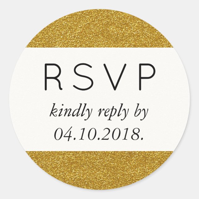 Gold Glitter, Sparkly, Shiny Glitter, Wedding Classic Round Sticker (Front)