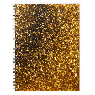 Gold Glitter Spiral Notebook