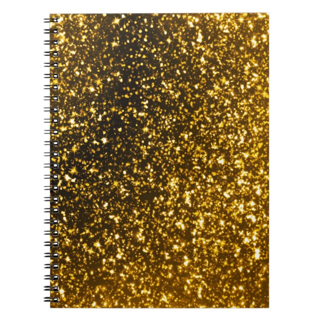 Gold Glitter Spiral Notebook (Front)
