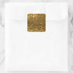 Gold Glitter Square Sticker | Zazzle