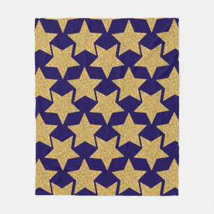 Gold Glitter Star Fleece Blanket