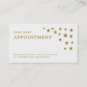 Gold Glitter Stars Appointment Card