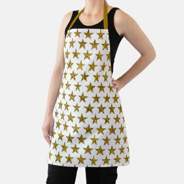Gold glitter stars  apron (Insitu)