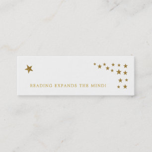 Gold Glitter Stars Bookmark Card