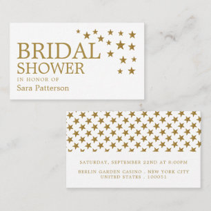 Gold Glitter Stars, Bridal Shower Ticket Invite