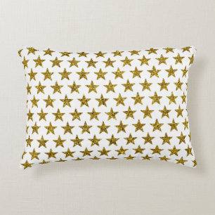 Gold glitter stars decorative cushion