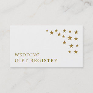 Gold Glitter Stars Gift Registry Card