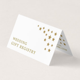 Gold Glitter Stars Gift Registry Card