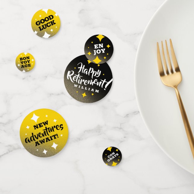 Gold Glitter Stars Happy Retirement New Adventures Confetti (Group)