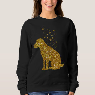 Gold Glitter Stars Labrador Retriever Sitting Sweatshirt