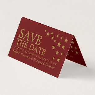 Gold Glitter Stars Photo Save The Date Card