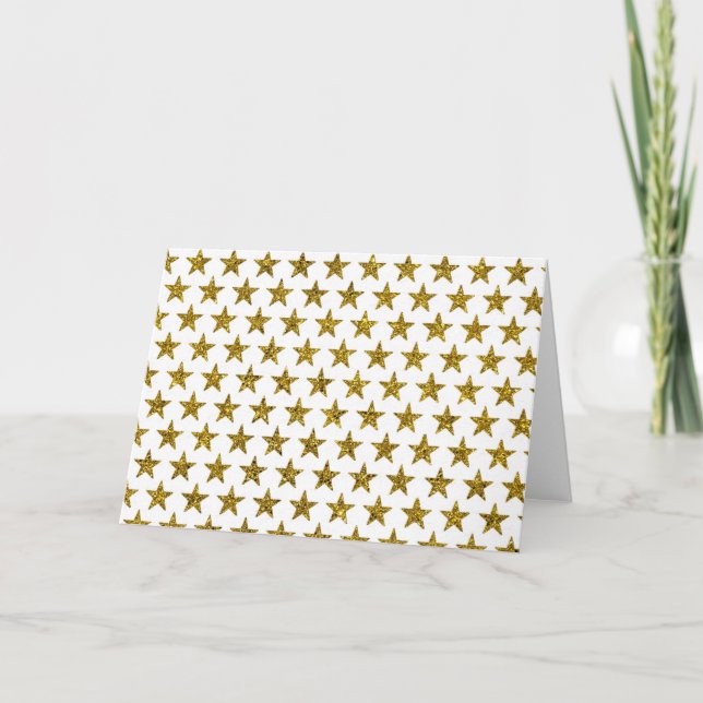 Gold glitter stars postcard (Front)