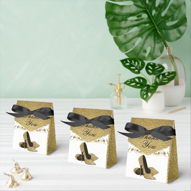 Gold Glitter Stiletto Heels  Favour Box (Multiple)