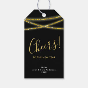 Gold Glitter Strings   Cheers to the New Year Gift Tags