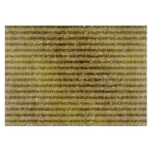 Gold Glitter Stripes Cutting Board (Front)