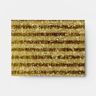 Gold Glitter Stripes Envelope